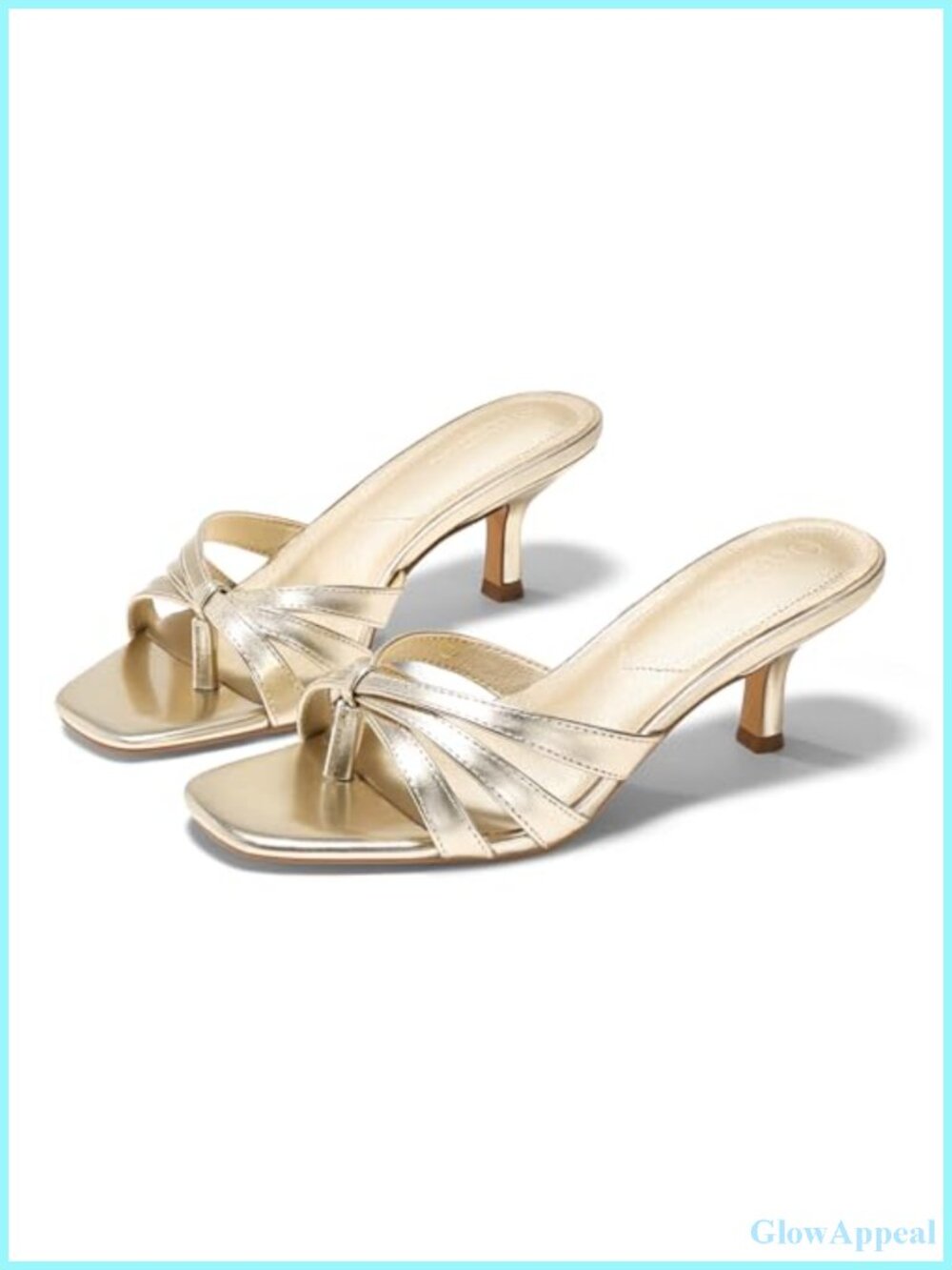 Strappy Kitten Heel Slide Sandals Square Open Toe Faux Leather Summer Dress